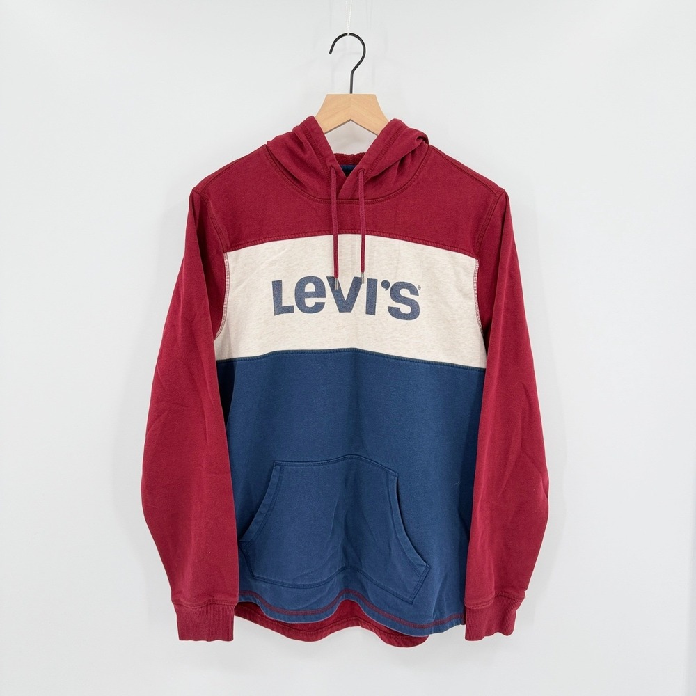 Levi's Men's L Hoodie Colorblock Sporty Varsity Everyday Athleisure Streetwear